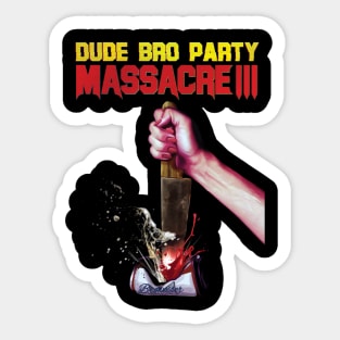 Dude Bro Party Beer Can Stab Sticker